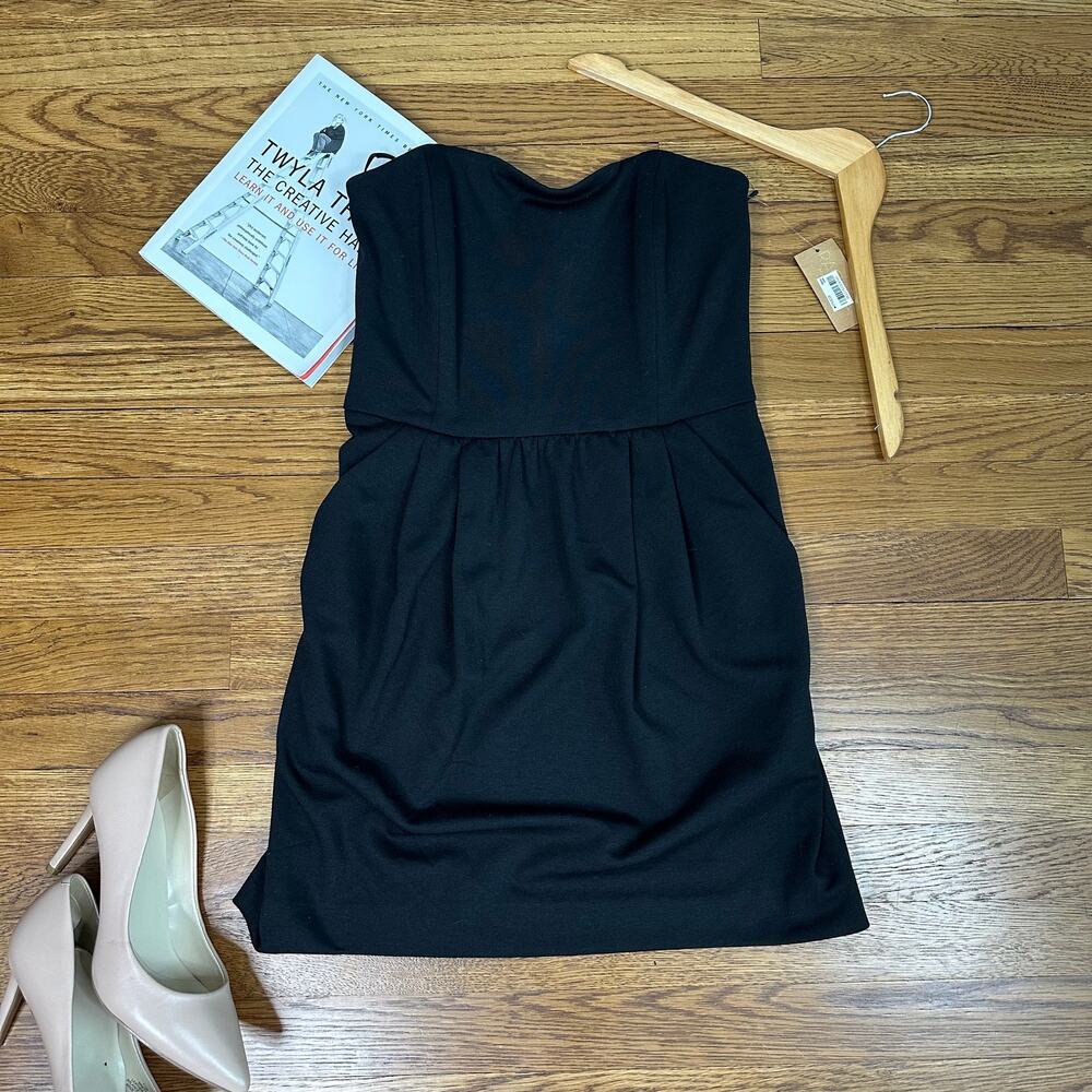RACHEL Rachel Roy Black Strapless Mini Dress with Pockets
